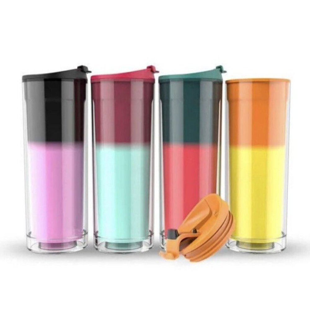 CHAINPLUS Hot Drink Color Changing Tumbler Cups - 4 Pcs 16oz